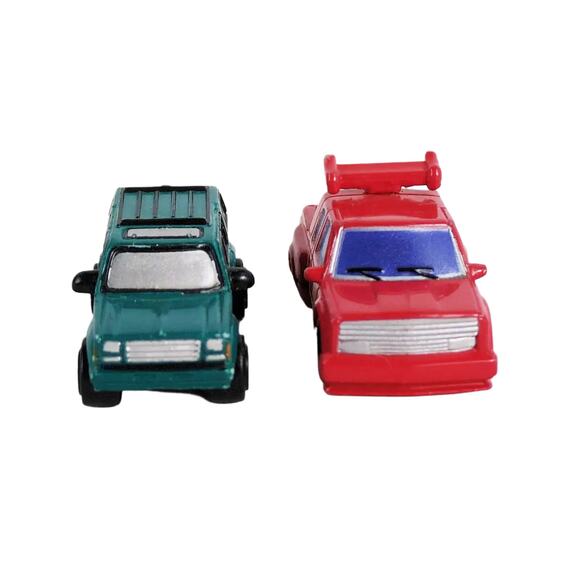 Vtg 1994 LGT Micro Machines Diecast, Ford Explorer Teal, Chevy Dually Pickup Red - Picture 6 of 6